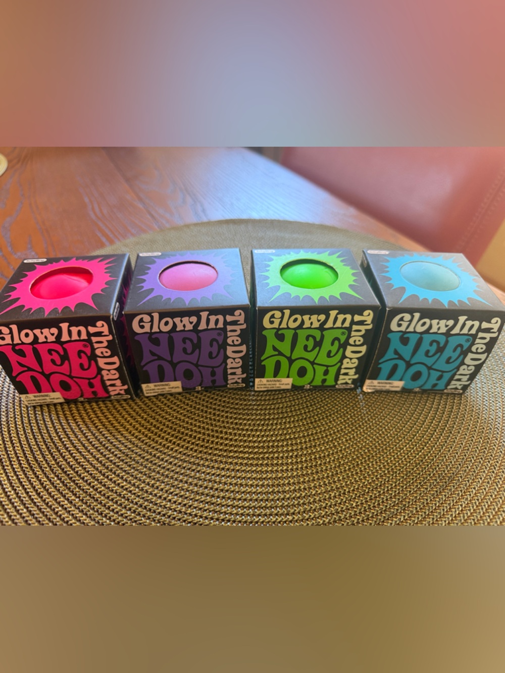 Set of 4 Nee Doh Glow in the Dark Balls- the groovy glowing glob